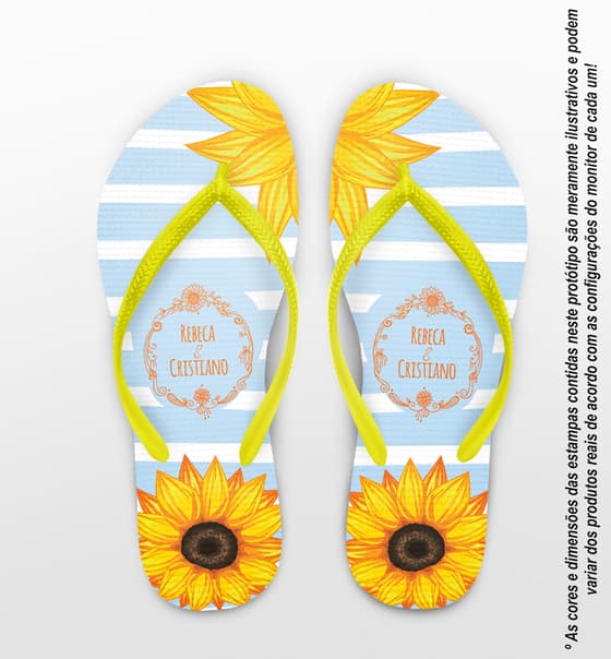 Chinelo Casamento Girassol Personalizado COD 8016