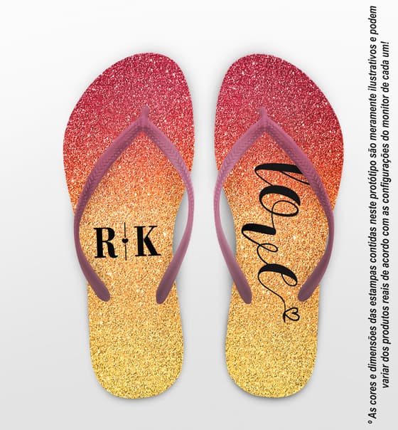 Chinelo Casamento Glitter Personalizado COD 10301