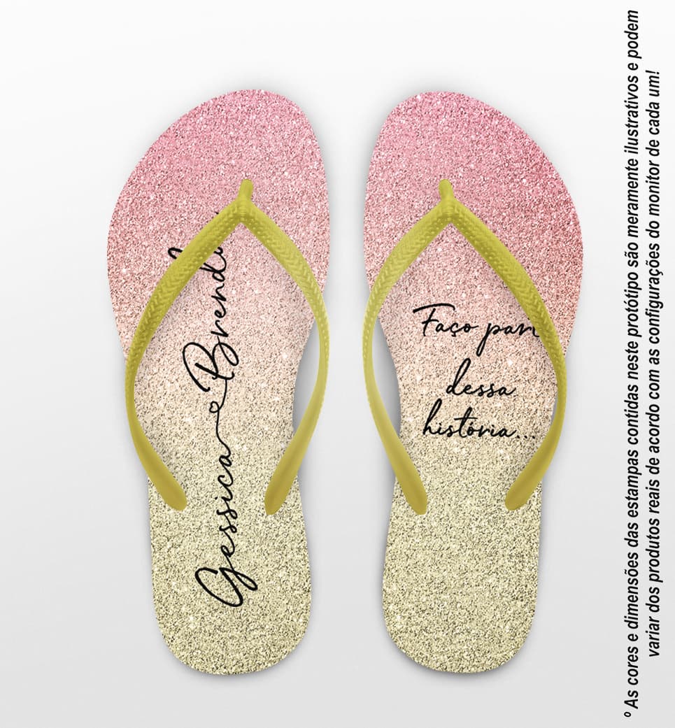 Chinelo Casamento Glitter Personalizado COD 10315