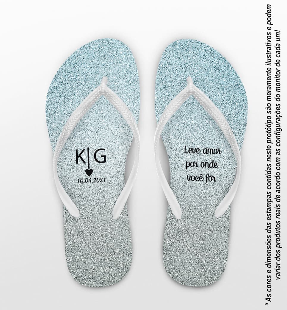 Chinelo Casamento Glitter Personalizado COD 8207