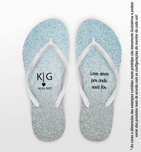 Chinelo Casamento Glitter Personalizado COD 8207