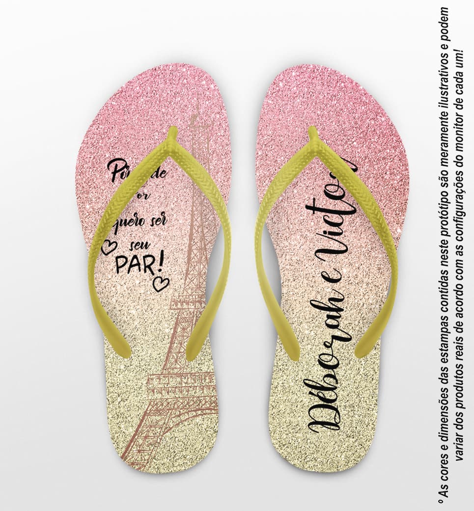 Chinelo Casamento Glitter Personalizado COD 8213