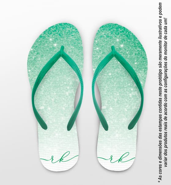 Chinelo Casamento Glitter Verde Personalizado COD 10725