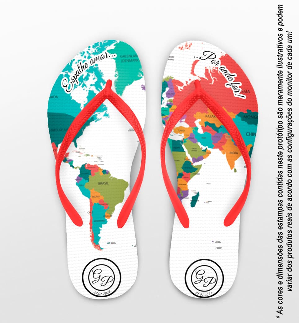 Chinelo Casamento Global e Internacional Personalizado COD 8000