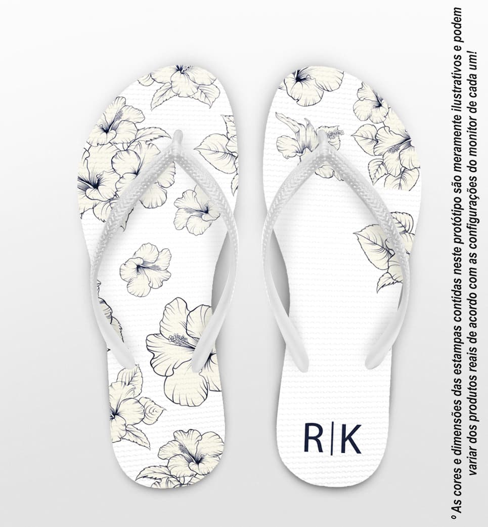 Chinelo Casamento Hibisco Personalizado COD 10721