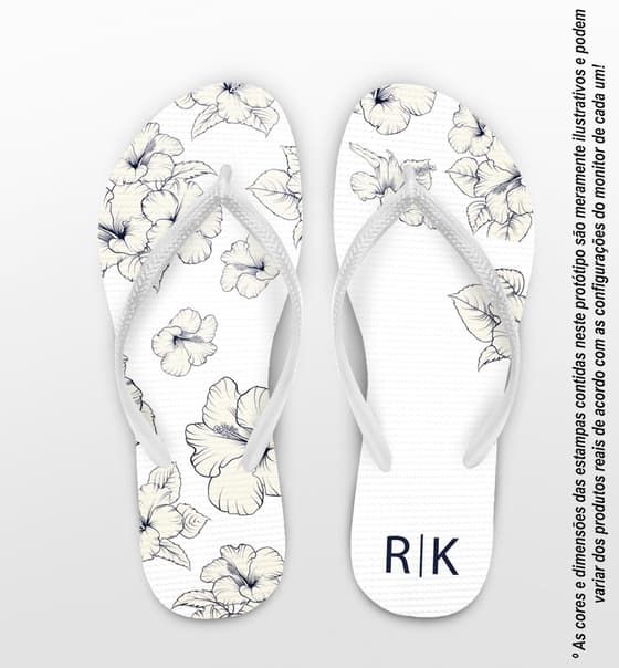 Chinelo Casamento Hibisco Personalizado COD 10721