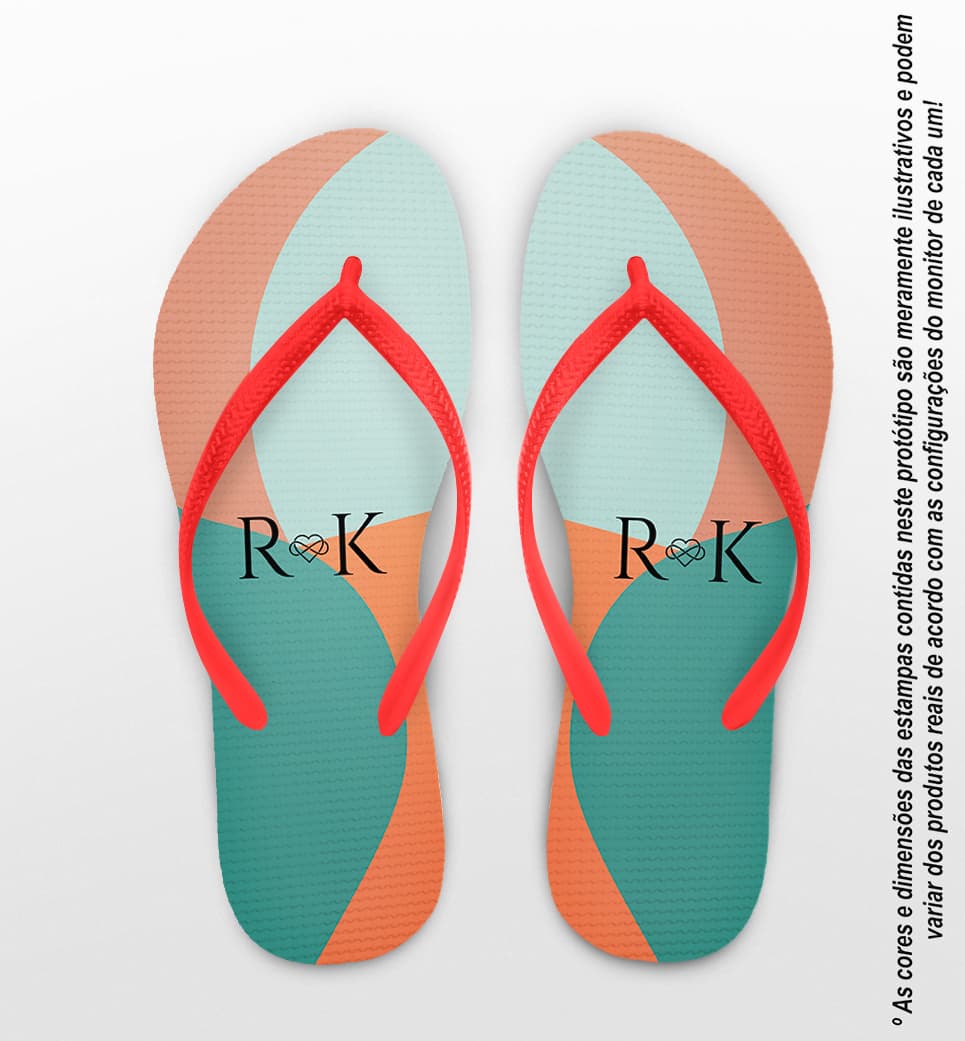 Chinelo Casamento Iniciais Personalizado COD 10787