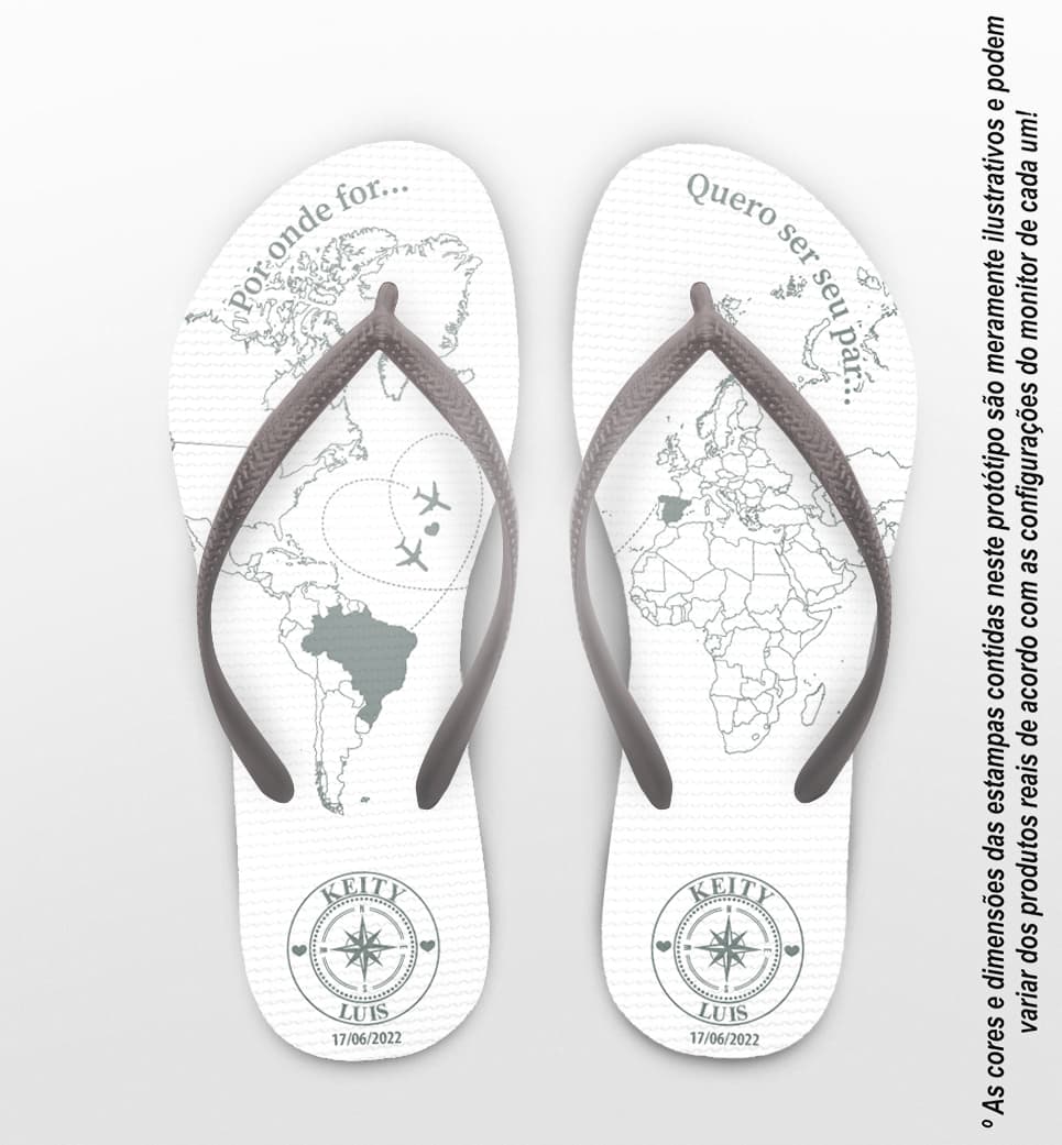 Chinelo Casamento Internacional Personalizado COD 10747
