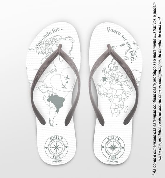 Chinelo Casamento Internacional Personalizado COD 10747