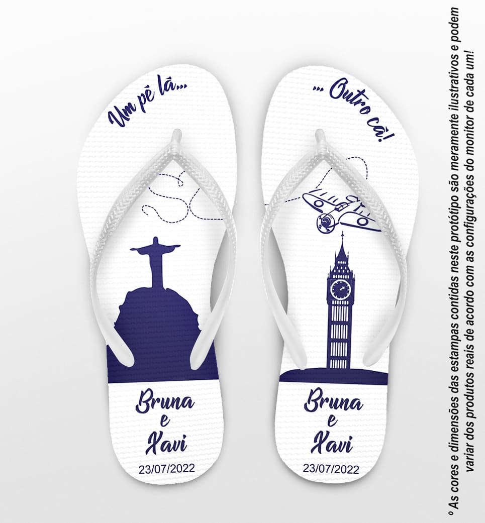Chinelo Casamento Internacional Personalizado COD 10798