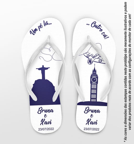 Chinelo Casamento Internacional Personalizado COD 10798