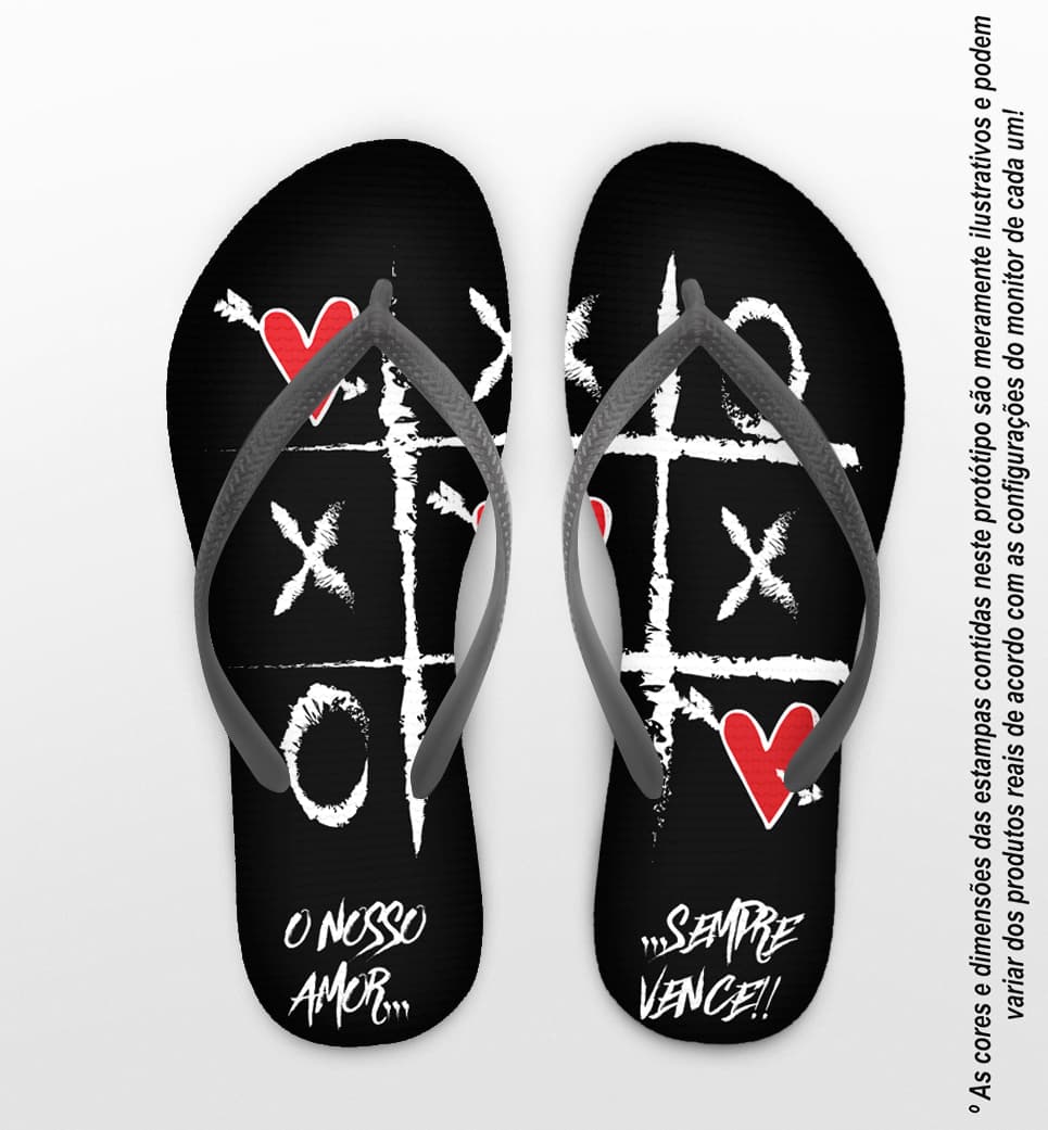 Chinelo Casamento Jogo da Velha Personalizado COD 8008