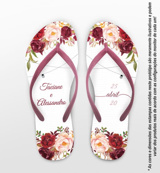 Chinelo Casamento Lampadas Floral COD 9802