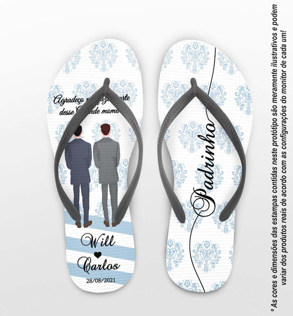 Chinelo Casamento LGBT Personalizado COD 10257
