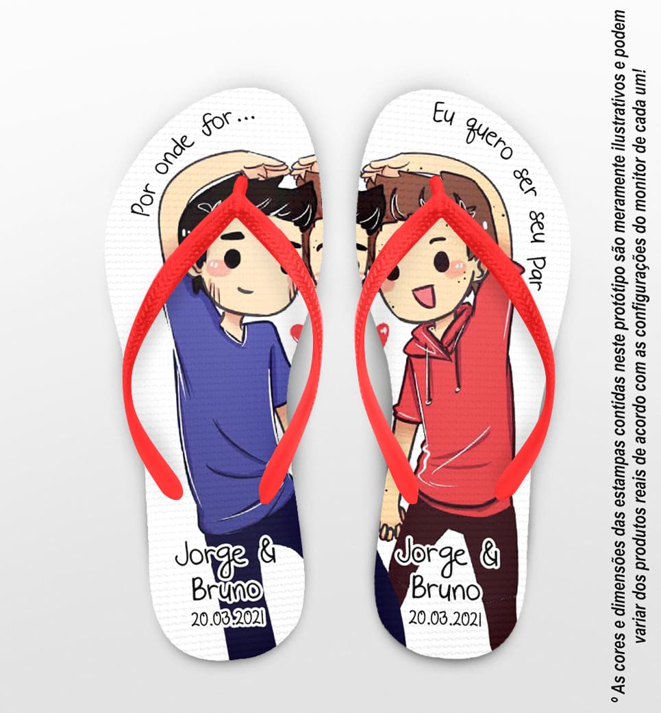 Chinelo Casamento LGBT Personalizado COD 8206