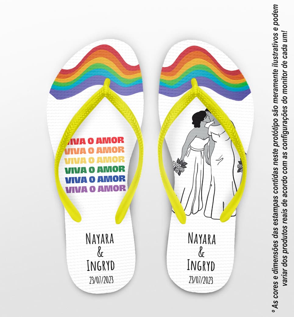 Chinelo Casamento LGBTQ Noivinhas Personalizado COD 10741