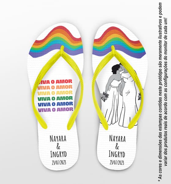 Chinelo Casamento LGBTQ Noivinhas Personalizado COD 10741