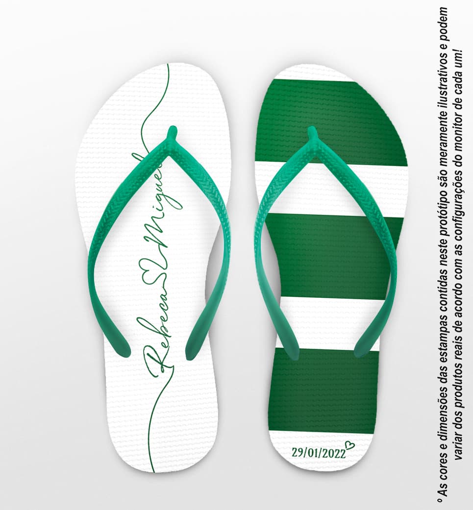 Chinelo Casamento Listras Personalizado COD 10250