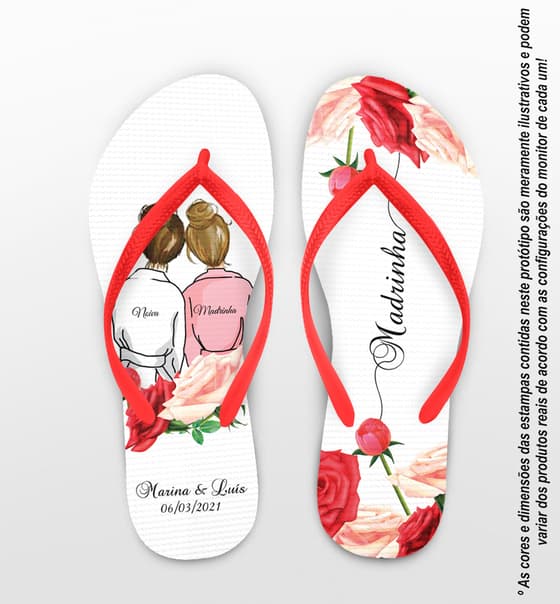 Chinelo Casamento Madrinha Personalizado COD 8186