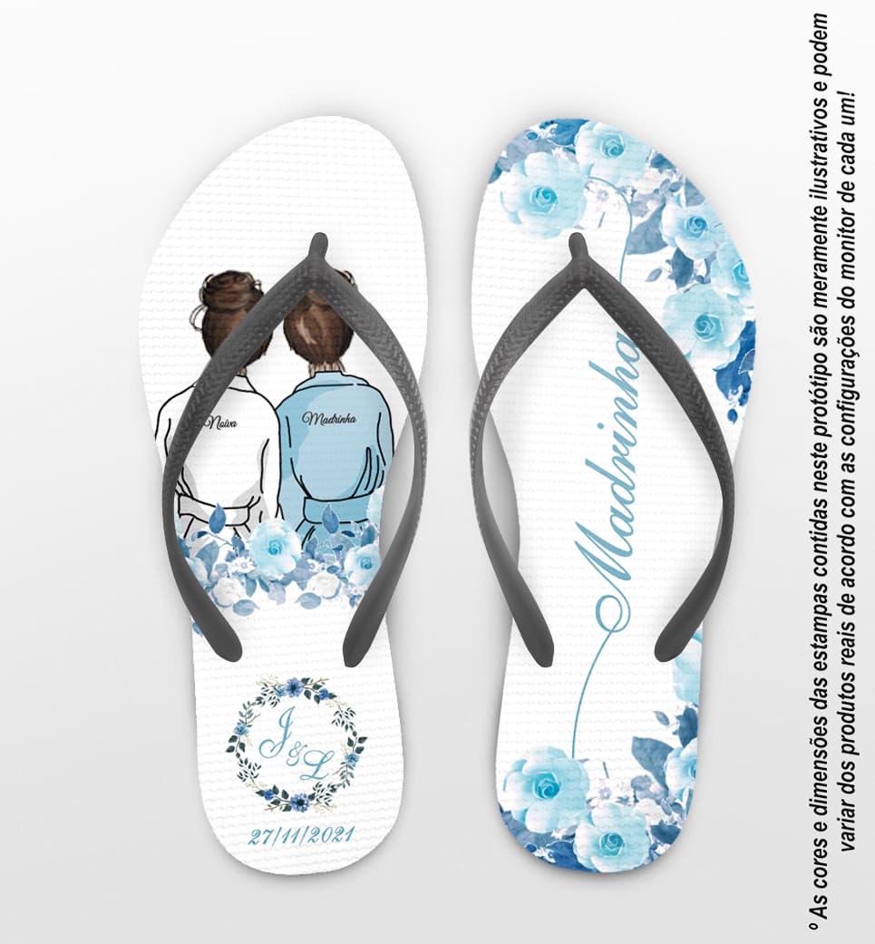 Chinelo Casamento Madrinha Serenity Personalizado COD 10310