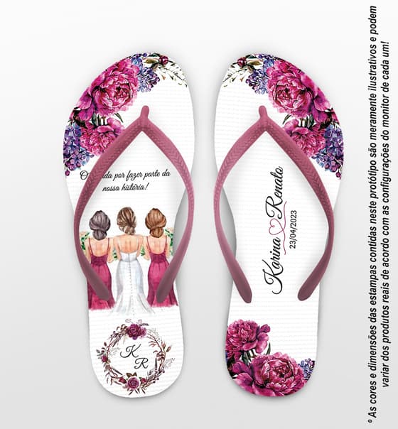 Chinelo Casamento Madrinhas Personalizado COD 10789