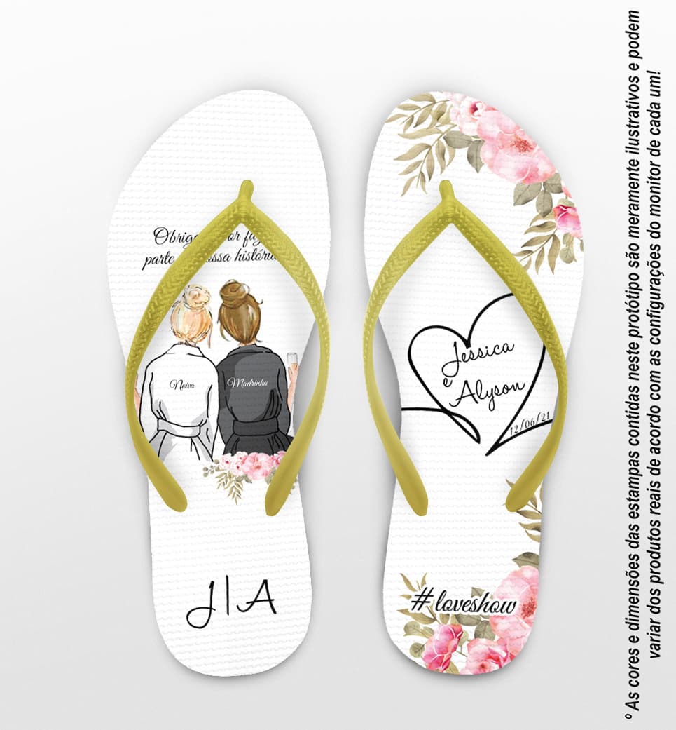 Chinelo Casamento Madrinhas Personalizado COD 8195