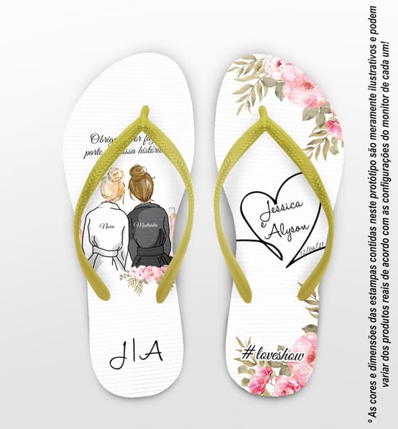 Chinelo Casamento Madrinhas Personalizado COD 8195