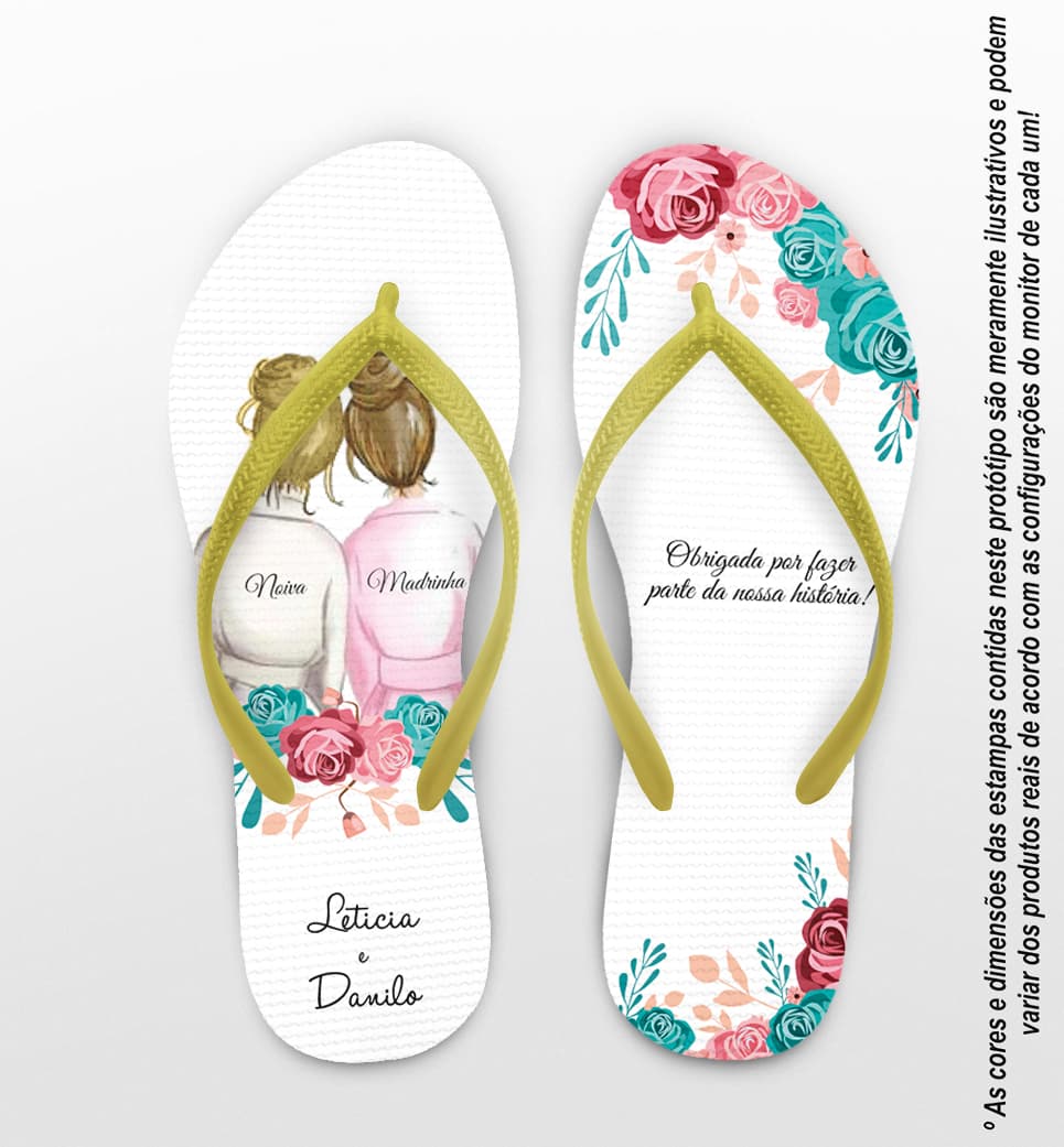 Chinelo Casamento Madrinhas Personalizado COD 8220