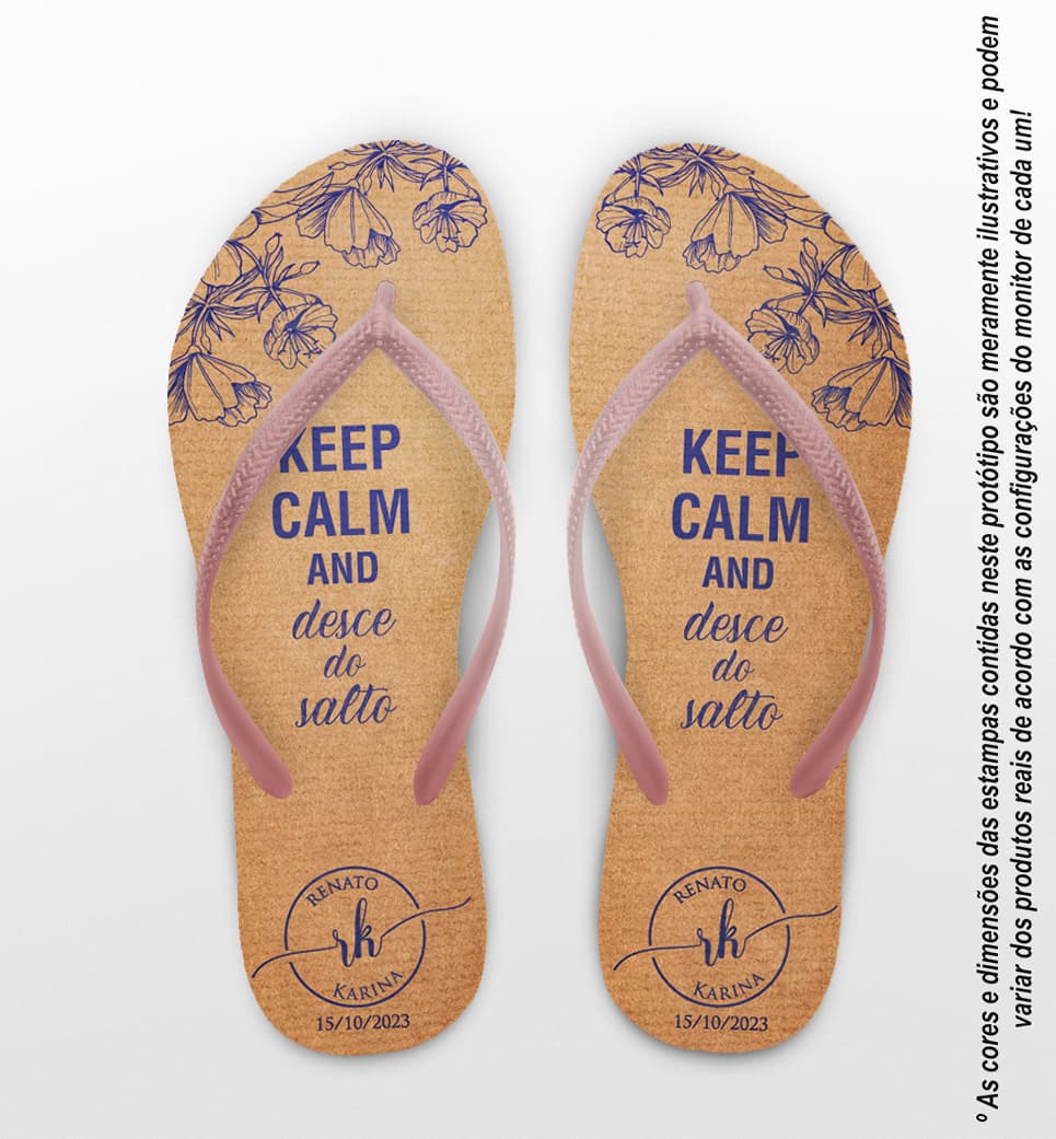 Chinelo Casamento Monograma Personalizado COD 10755