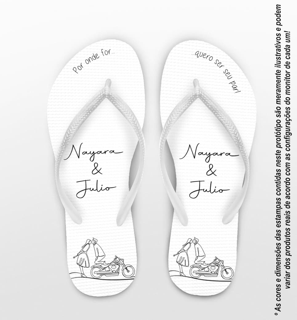 Chinelo Casamento Moto Personalizado COD 10742