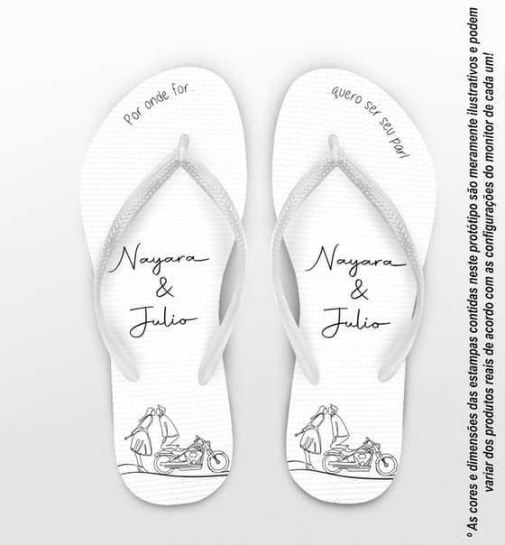 Chinelo Casamento Moto Personalizado COD 10742
