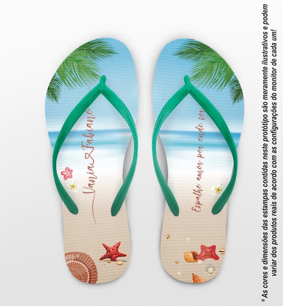 Chinelo Casamento na Praia Personalizado COD 8024