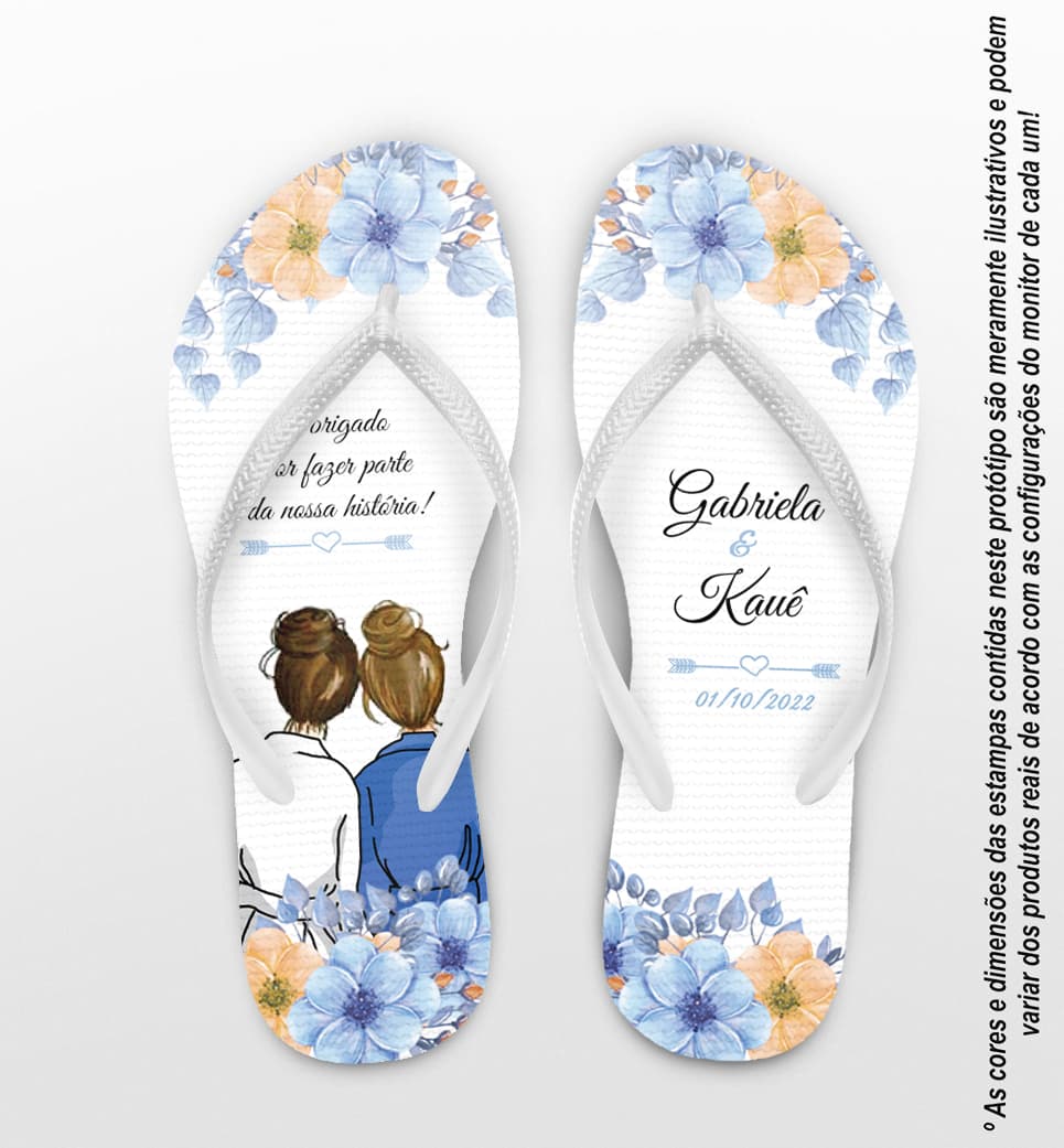 Chinelo Casamento Noiva e Madrinha Personalizado COD 7980