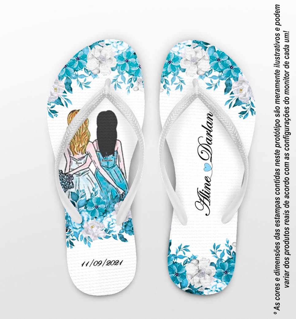 Chinelo Casamento Noiva e Madrinha Personalizado COD 8197