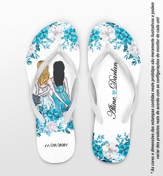 Chinelo Casamento Noiva e Madrinha Personalizado COD 8197