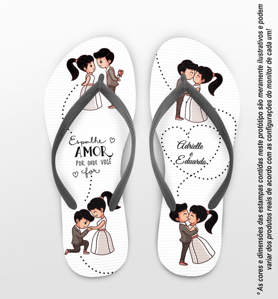 Chinelo Casamento Noivinhos Cute Personalizado COD 7978
