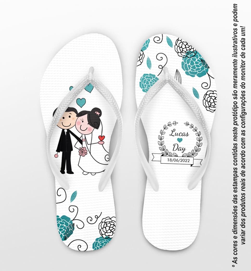 Chinelo Casamento Noivinhos Personalizado COD 10229
