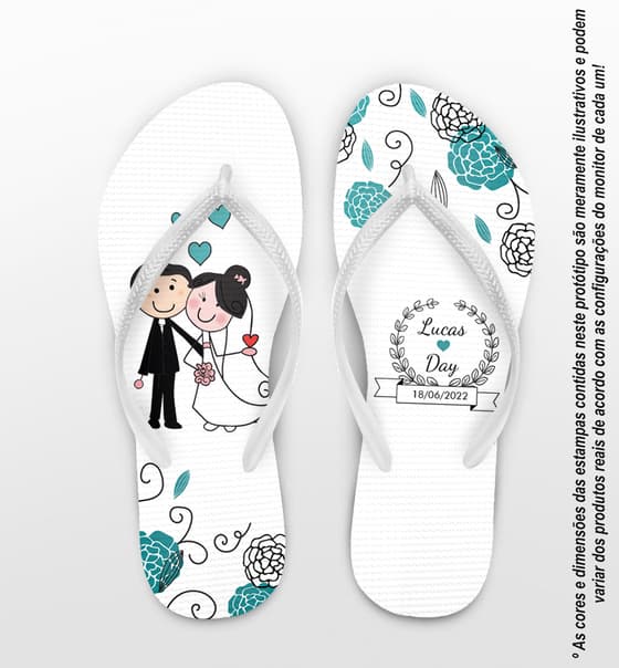 Chinelo Casamento Noivinhos Personalizado COD 10229