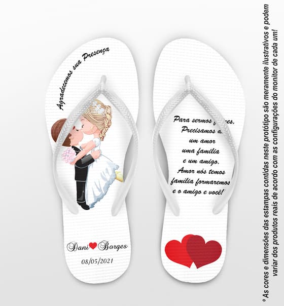 Chinelo Casamento Noivinhos Personalizado COD 10258