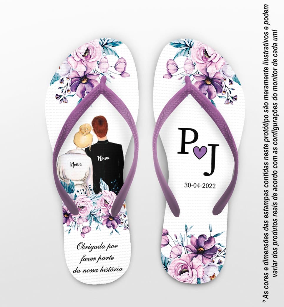 Chinelo Casamento Noivinhos Personalizado COD 10772