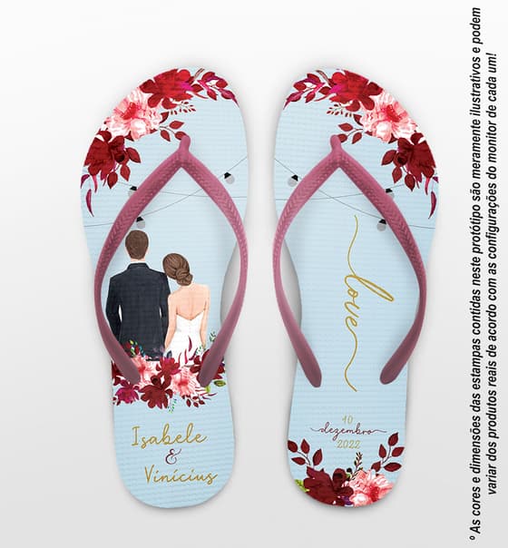 Chinelo Casamento Noivinhos Personalizado COD 10786