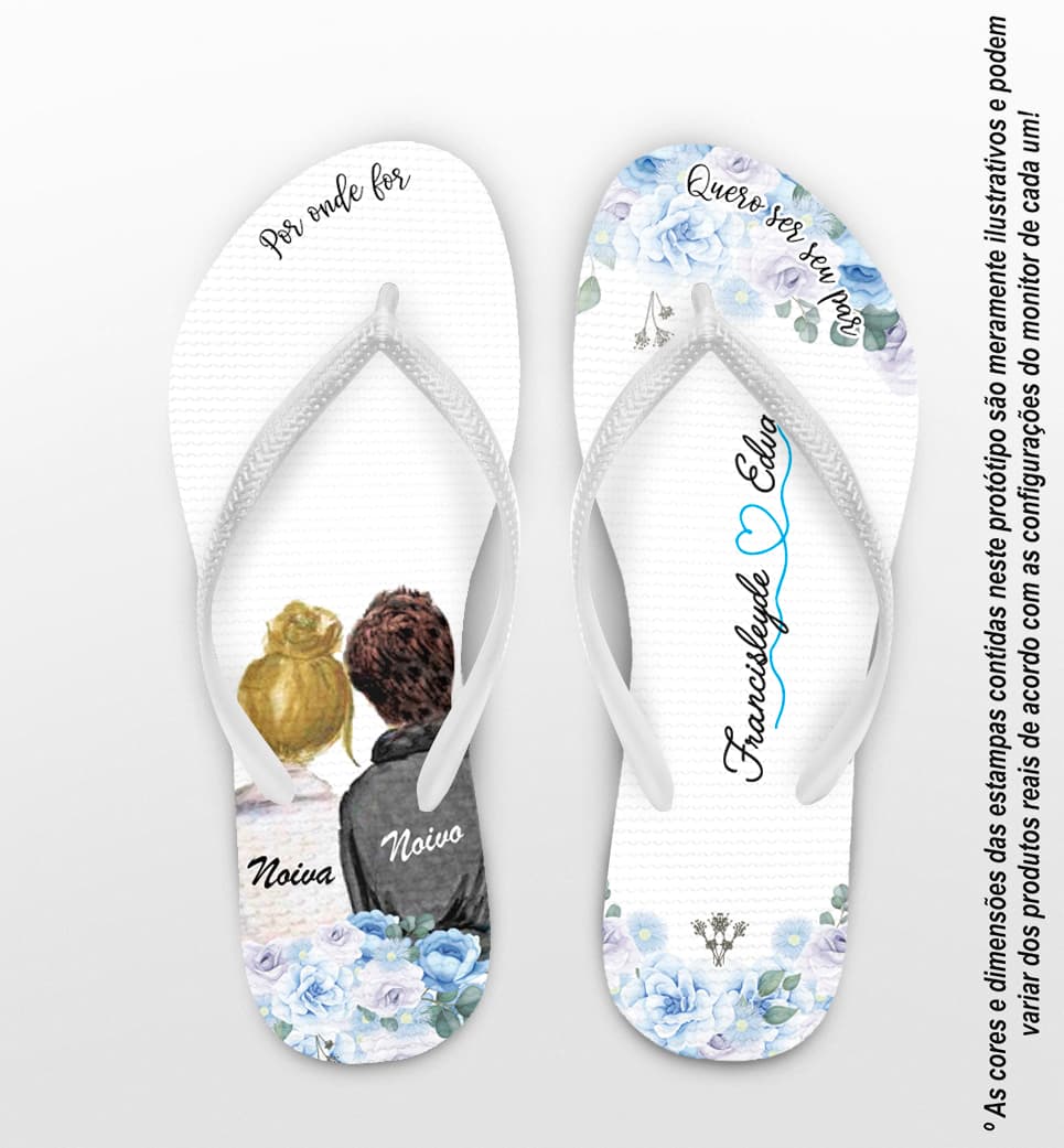 Chinelo Casamento Noivinhos Personalizado COD 8194