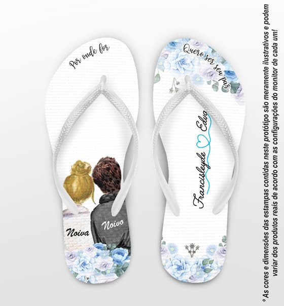 Chinelo Casamento Noivinhos Personalizado COD 8194