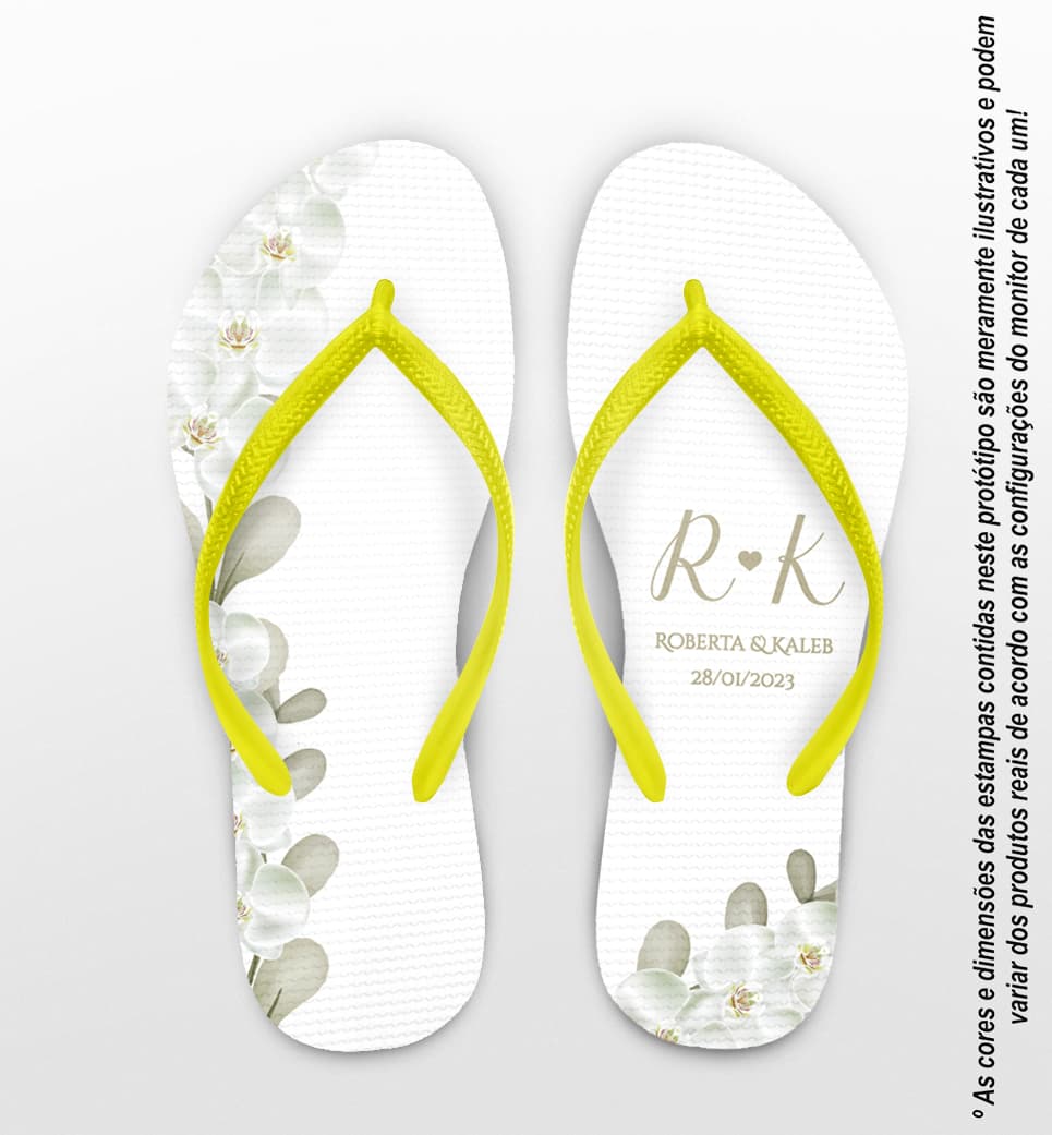 Chinelo Casamento Orquídea Personalizado COD 10571