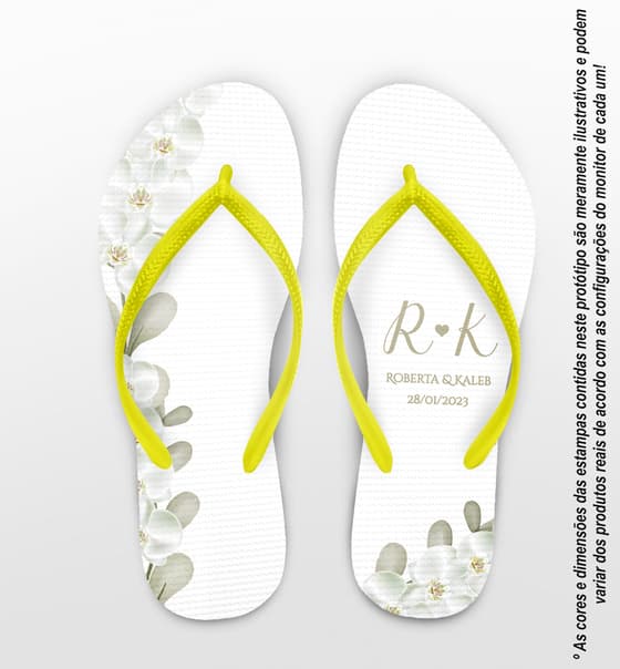 Chinelo Casamento Orquídea Personalizado COD 10571