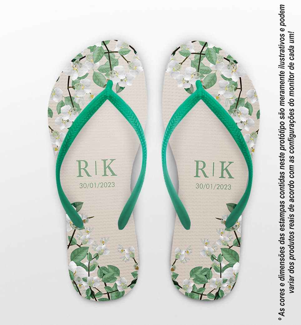 Chinelo Casamento Orquídea Personalizado COD 10783