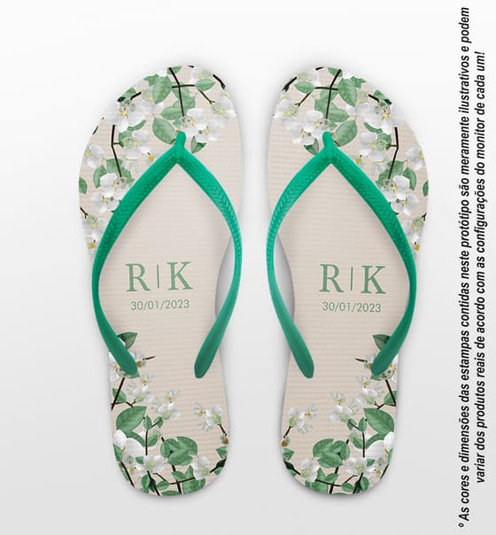 Chinelo Casamento Orquídea Personalizado COD 10783