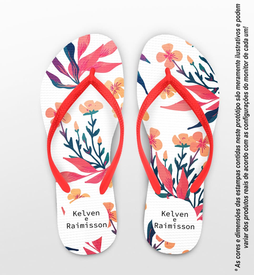 Chinelo Casamento Personalizado Floral COD 9333