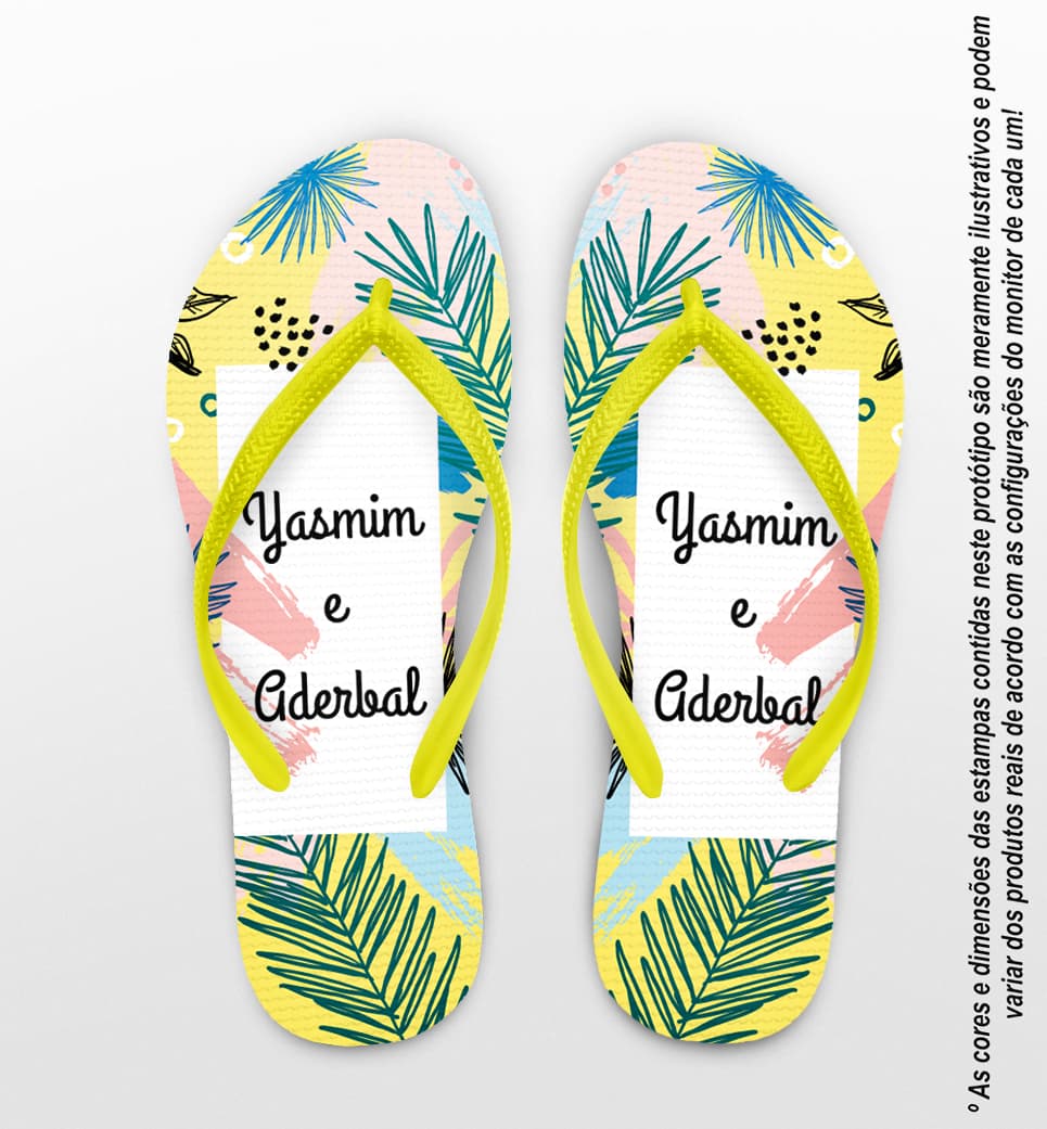 Chinelo Casamento Personalizado Floral COD 9334