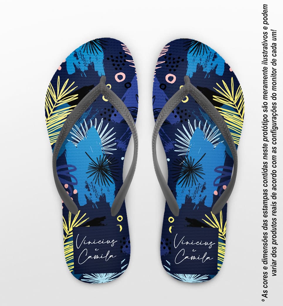 Chinelo Casamento Personalizado Floral COD 9335